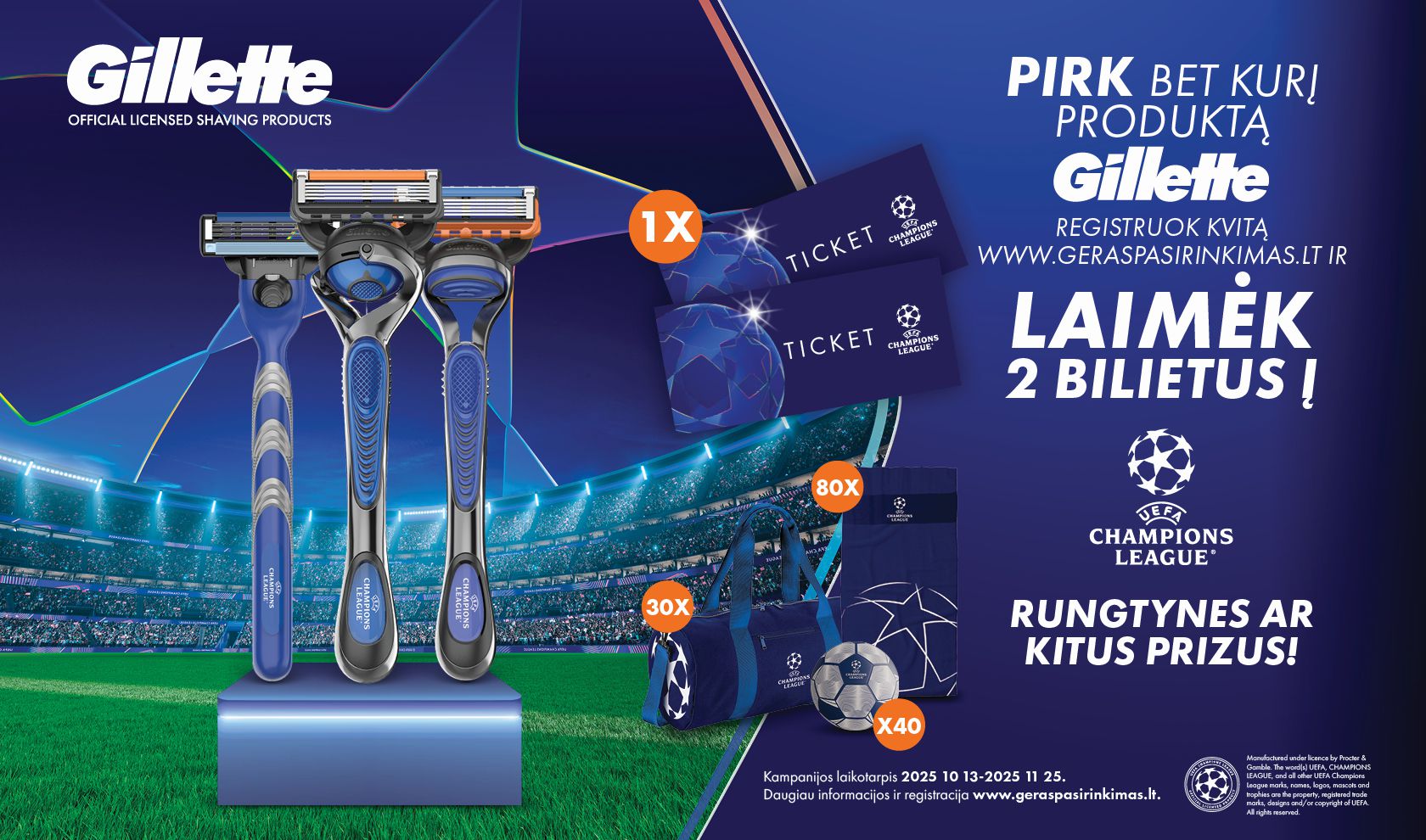 Pirk GILLETTE ir laimėk!